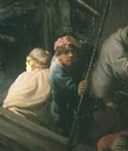 Rembrandt The Storm on the Sea of Galilee selfie